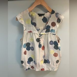 Theory Silk Multicolor Dot Tank Top